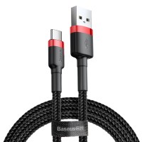 Baseus Cafule Braided USB 2.0 Cable USB-C male - USB-A male Μαύρο 2m (CATKLF-C91) eng_pl_Baseus-Cafule-Cable-Durable-Nylon-Braided-Wire-USB-USB-C-QC3-0-2A-3M-black-red-CATKLF-U91-51809_1